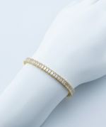 PULSEIRA BAGUETE CRISTAL BANHADO EM OURO 18K