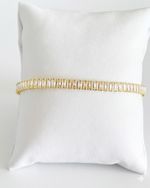 PULSEIRA BAGUETE CRISTAL BANHADO EM OURO 18K