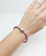 PULSEIRA DE BERLOQUE EM COURINO COM UM BERLOQUE - ROSA C