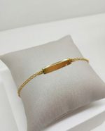 PULSEIRA INFANTIL ARO COM DETALHES PARA GRAVAÇÃO BANHADO A OURO 18K