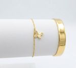 PULSEIRA INFANTIL REGULAVEL BORBOLETAS COM ZIRCONIA BANHADA EM OURO 18K