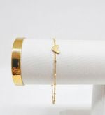 PULSEIRA INFANTIL REGULÁVEL CORAÇÕES BANHADO EM OURO 18K