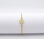 PULSEIRA INFANTIL REGULAVEL MARGARIDA - BANHADA EM OURO 18K