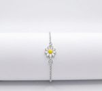 PULSEIRA INFANTIL REGULAVEL MARGARIDA - BANHADA EM PRATA 925