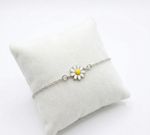 PULSEIRA INFANTIL REGULAVEL MARGARIDA - BANHADA EM PRATA 925