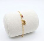 PULSEIRA INFANTIL REGULAVEL UNICORNIO COM ZIRCONIA BANHADA EM OURO 18K