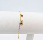 PULSEIRA INFANTIL REGULAVEL UNICORNIO COM ZIRCONIA BANHADA EM OURO 18K