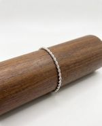 PULSEIRA MASCULINA 2MM CORDÃO BAIANO 21CM - BANHADO A PRATA 925