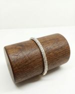PULSEIRA MASCULINA ITALIANA MALHA DE PALMEIRA BANHADO A PRATA 925