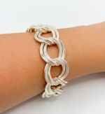 PULSEIRA MAXI ELOS DUPLOS BANHADO EM PRATA 925