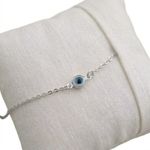 PULSEIRA OLHO GREGO BANHADO EM PRATA 925