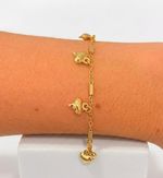 PULSEIRA PENDURICALHO CORAÇÃO BANHADO A OURO 18K