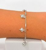 PULSEIRA PENDURICALHO CORAÇÃO BANHADO A PRATA 925