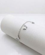 PULSEIRA REGULÁVEL CORRENTE TRIO DE BORBOLETAS BANHADO EM PRATA 925