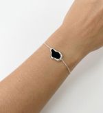 PULSEIRA REGULÁVEL ORGÂNICA BLACK BANHADO EM PRATA 925