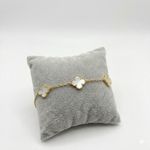 PULSEIRA REGULÁVEL TREVO PEROLADO BANHADO EM OURO 18K