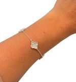 PULSEIRA REGULÁVEL TREVO PEROLADO BANHADO EM PRATA 925