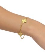 PULSEIRA TREVO BANHADO EM OURO 18K