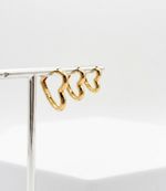 TRIO ARGOLA CORAÇÃO LISO BANHADO EM OURO 18K