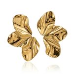 BRINCO MEIA FLOR ROBUSTO BANHADO EM OURO 18K