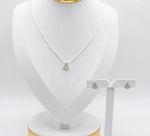 CONJUNTO BRINCO + COLAR NOSSA SENHORA APARECIDA - BANHADO EM PRATA 925