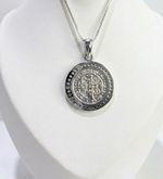 PINGENTE MEDALHA SÃO BENTO BANHADO EM PRATA 925