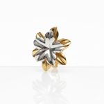 BRINCO DE FLOR MIX DE BANHOS OURO 18K E RODIO BRANCO