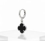 ARGOLA TREVO BLACK - BANHADO EM PRATA 925