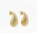 BRINCO GOTA ONDULADA BANHADO EM OURO 18K