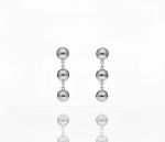 BRINCO CASCATA DE BOLINHAS BANHADO EM PRATA 925