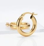 ARGOLA BASIC P COM FECHO ITALIANO BANHADA EM OURO 18K