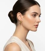 ARGOLA BASIC P COM FECHO ITALIANO BANHADA EM OURO 18K