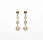 BRINCO CASCATA PEROLAS TRIO M BANHADO EM OURO 18K