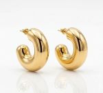 BRINCO MEIA ARGOLA BOLD BANHADO EM OURO 18K