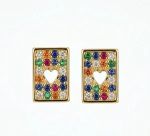 BRINCO MINI ZIRCONIA COLORS - BANHADO EM OURO 18K