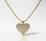 COLAR CORAÇAO CRAVEJADO ZIRCONIA - BANHADO A OURO 18K