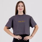 Cropped Oversized Aplique Cobre Espelhado
