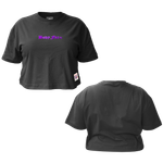 Cropped Oversized Aplique Roxo Espelhado