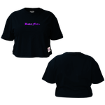 Cropped Oversized Aplique Roxo Espelhado