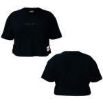 Cropped Oversized Body Fat Aplique Black Piano