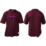 Camiseta Oversized Aplique Roxo Espelhado