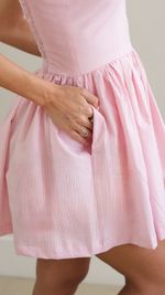 Vestido Itália Curto - Listra Rosa