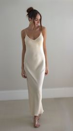 Slip Dress Longo - Manteiga