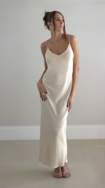 Slip Dress Longo - Manteiga
