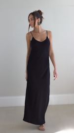 Slip Dress Longo - Preto