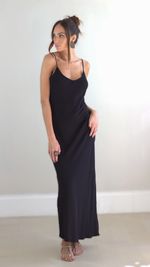 Slip Dress Longo - Preto