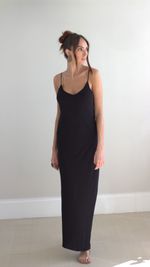 Slip Dress Longo - Preto