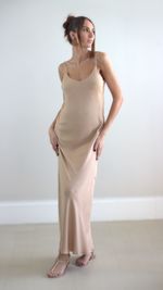 Slip Dress Longo - Camel