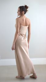 Slip Dress Longo - Camel