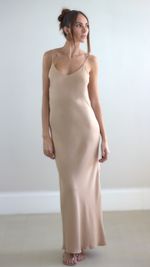 Slip Dress Longo - Camel